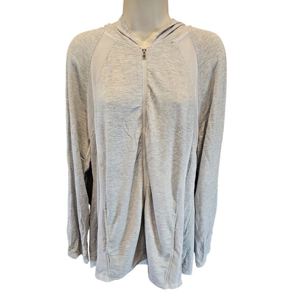 Chicos weekends sz 3 (XL) grey mesh accent breathable activewear jacket grey EUC - Picture 1 of 7